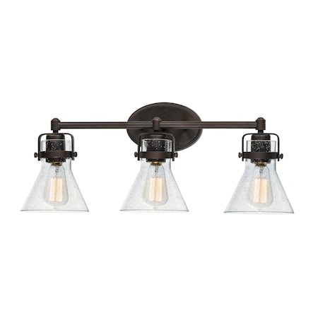 Maxim Lighting Seafarer 3-Light Bath Vanity With Bulbs, Oil Rubbed Bronze 26113CDOI/BUL